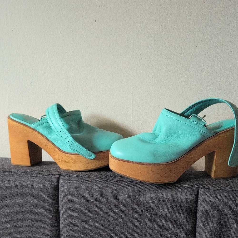 Mint Green Women's Platform Clogs
